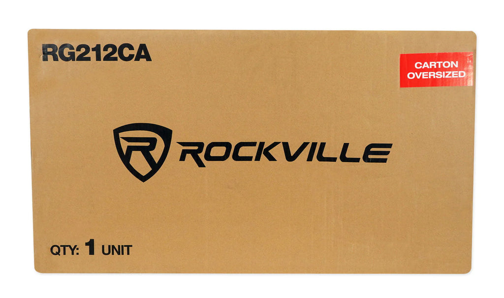 Rockville RG212CA 2000w Dual 12 in Vented Powered Car Subwoofer Enclosure+Amp Kit
