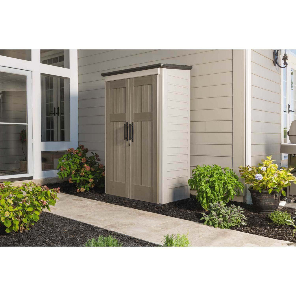 Rubbermaid Outdoor Storage Shed. 52 Cu.Ft.. Weather-Resistant. Lockable Doors