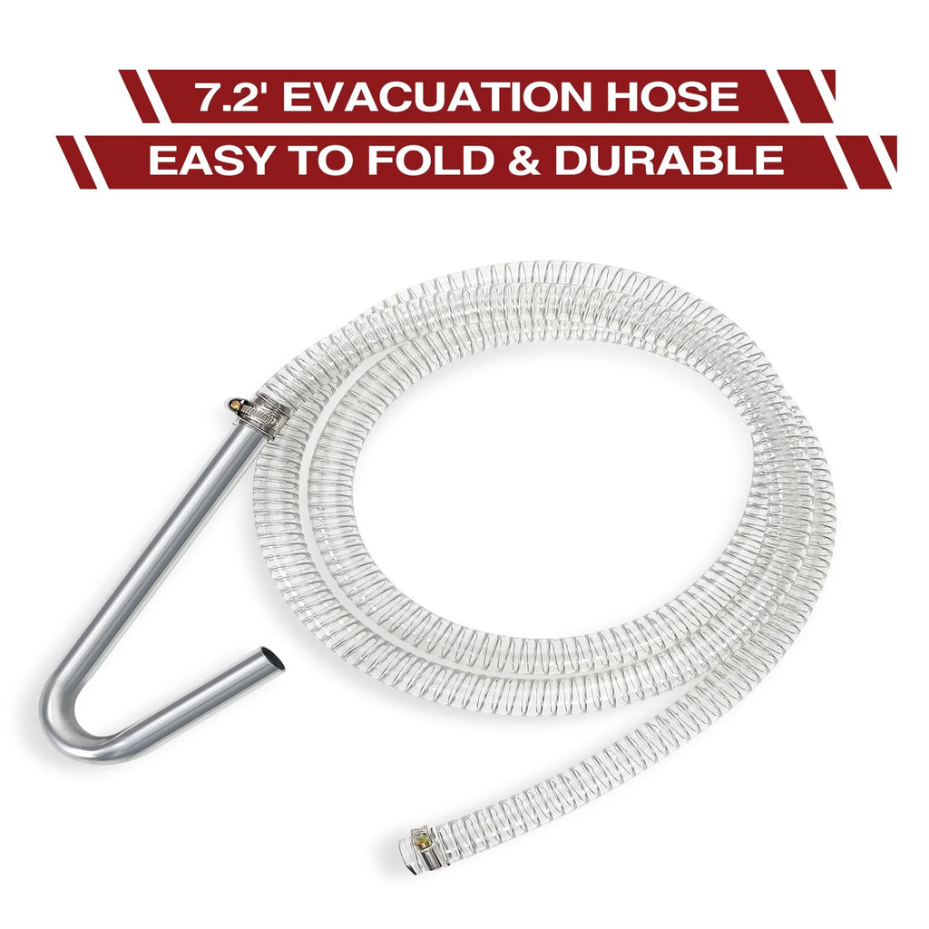 20 Gallon Electric Oil Drain Pan with 110V Pump & 8 Ft Hose, Low Profile & T Folding Handle Oil Drain Cart for Truck Cars Suvs, Red