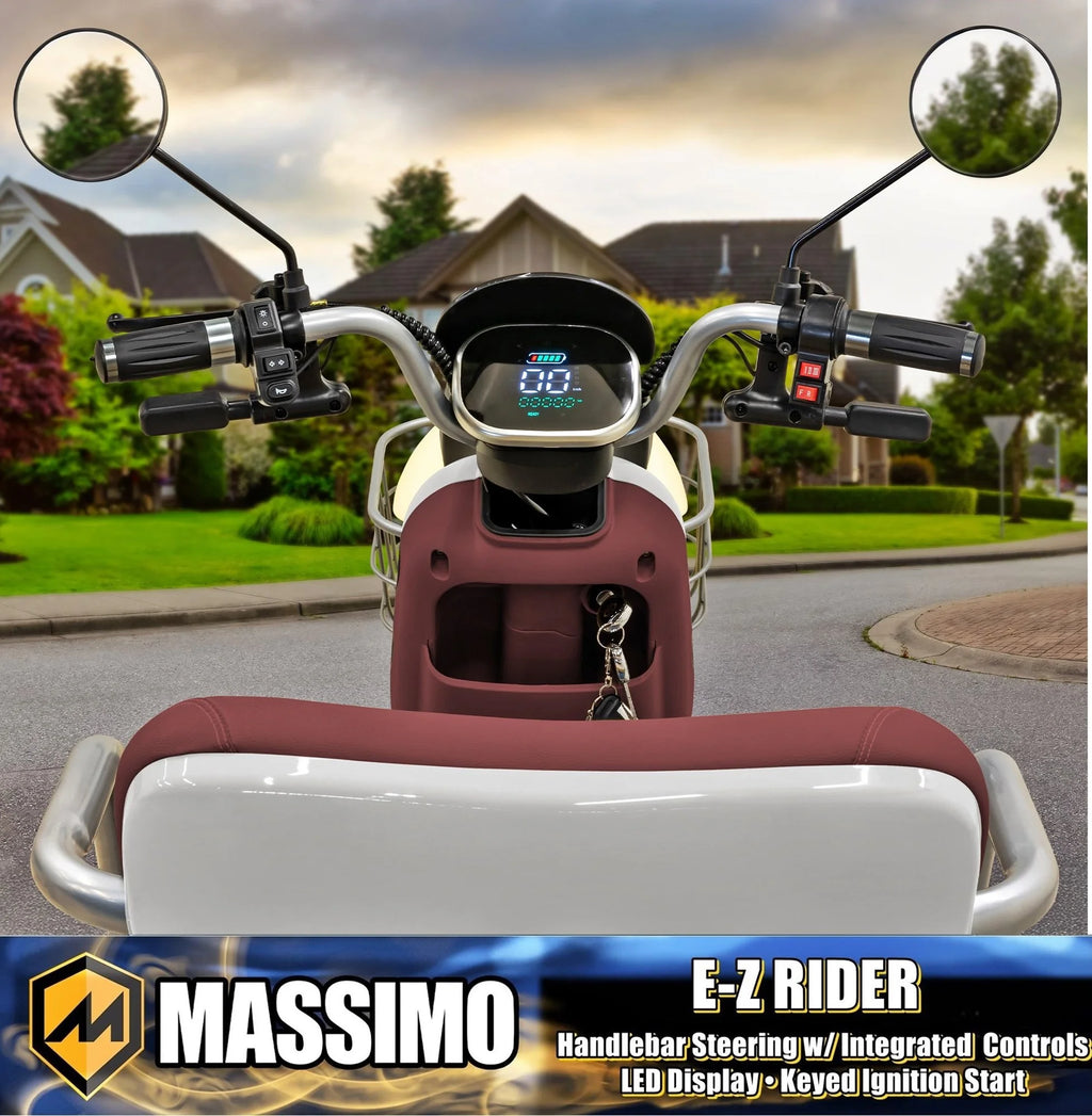 Massimo MGC E - Trike 3 - Wheel Electric Cart - 17 MPH, 2 - Seater Adult Scooter - Blue