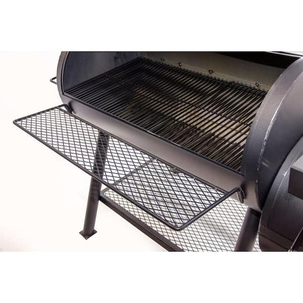 Longhorn Offset Smoker in Black with 1, 060 Sq. In. Cooking Space