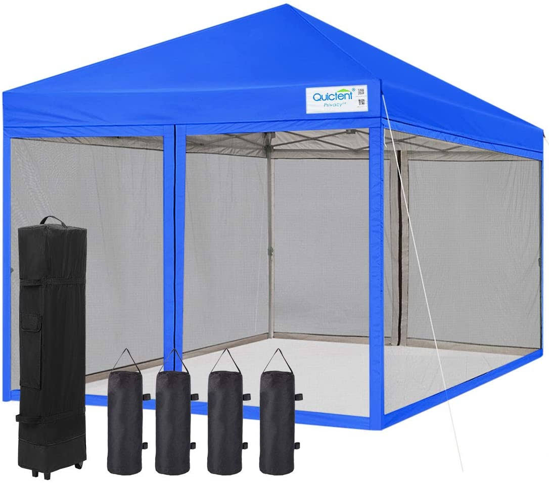 Quictent 10'x10' Pop Up Canopy with Netting (4 Colors) Royal Blue