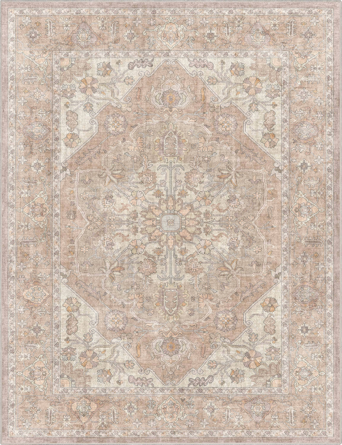 Well Woven Beige 5 ft. 3 in. x 7 ft. 3 in. Apollo Antigua Vintage Persian Oriental Area Rug
