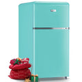 Wanai Compact Refrigerator 3.2 CU.FT Classic Retro Refrigerator 2 Door Mini Refrigerator Adjustable Remove Glass Shelves Refrigerator Suitable for