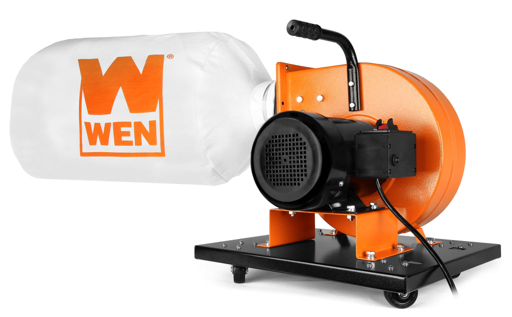 WEN 7.4 - Amp Rolling Dust Collector with Induction Motor, 15 - Gallon Bag and Optional Wall Mount