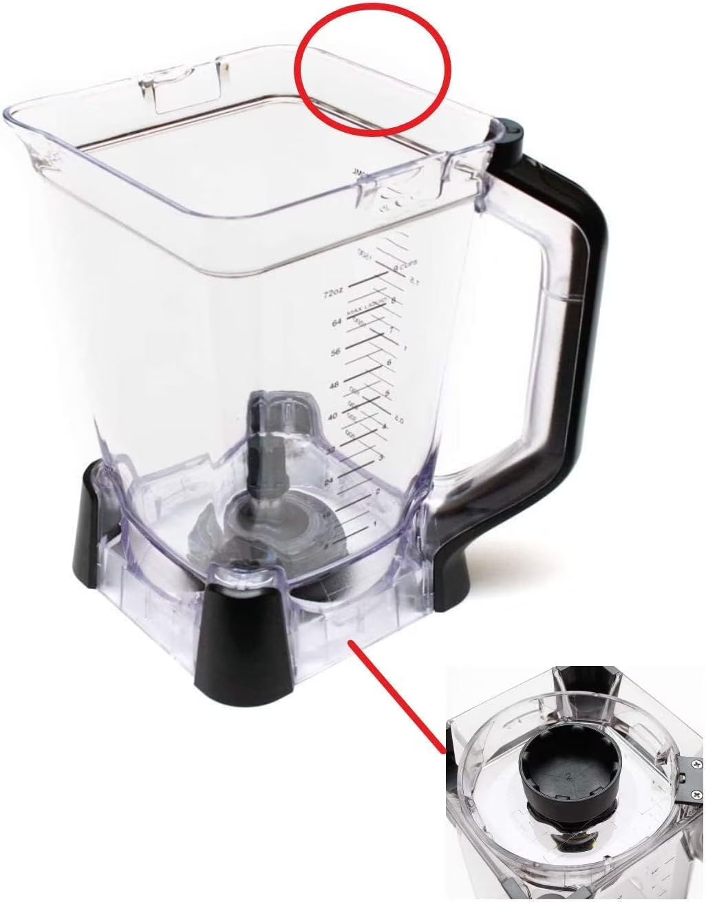 Ninja Easy Installation Pitcher Replacement Blender Part, Transparent