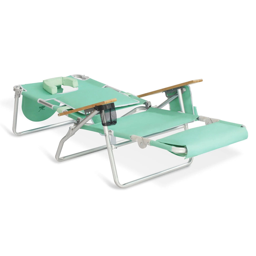 Open Box Ostrich Deluxe 3N1 Outdoor Lawn Beach Lounge Chair W/Footrest, Teal