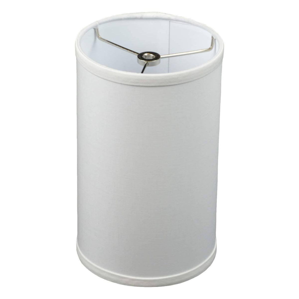 FenchelShades.com 7" Top Diameter x 7" Bottom Diameter 12" Height Fabric Drum Lampshade Spider Attachment (Linen Snow)