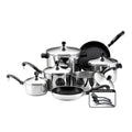Farberware Classic Series 15 Piece Cookware Set in Stainless Steel, Silver
