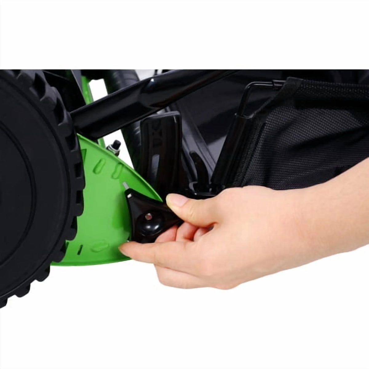 14 - Inch Push Reel Lawn Mower, 5 - Blade with Grass Catcher, Adjustable Height, Manual, Green