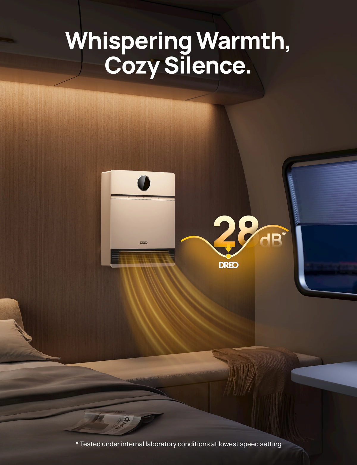 Dreo Smart Wall Heater, IP24 Electric PTC Space for Indoor Use, 30 Oscillation, Adjustable Thermostat, Remote Control, Works with Alexa, 24H Timer, Easy - Mounted for Bedroom, Office