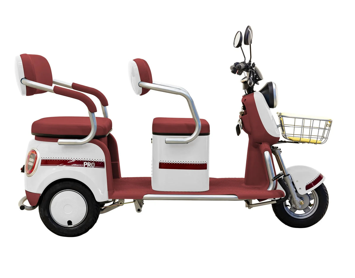 Massimo MGC E - Trike 3 - Wheel Electric Cart - 17 MPH, 2 - Seater Adult Scooter - Blue