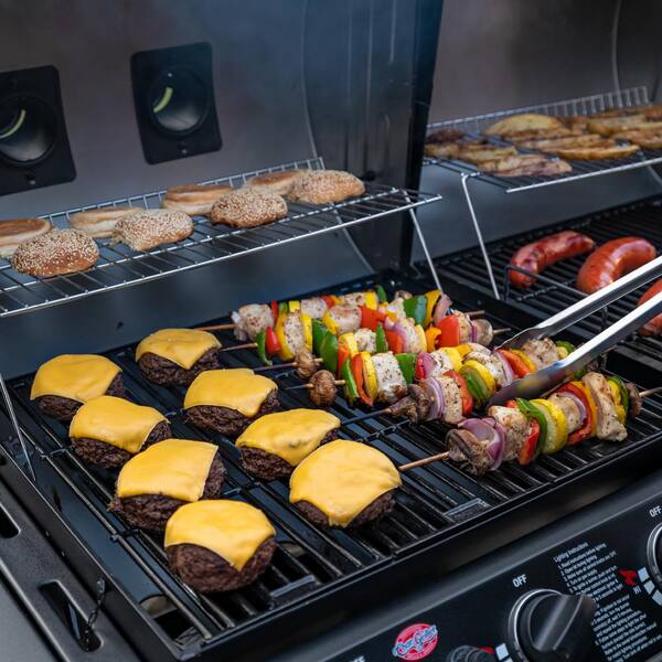 Double Play 1, 260 Sq., In. 3 - Burner Gas and Charcoal Grill in Black