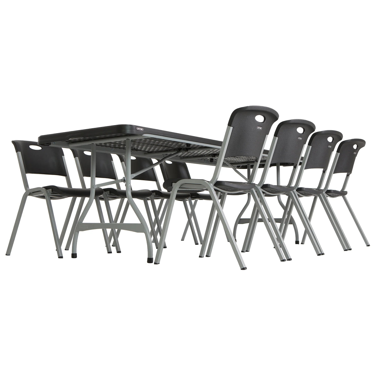 Lifetime 8 Foot Nesting Rectangle Table, Indoor/Outdoor Commercial Grade, Black (280462)