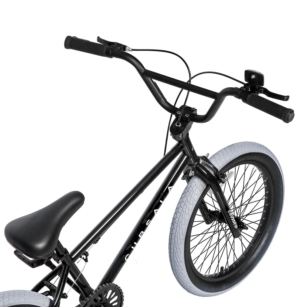 Cubsala 20 in Kids BMX Bike Freestylefor Age 6 - 14 Years Old Boys Girls with 4 Pegs, Black with Red Tires