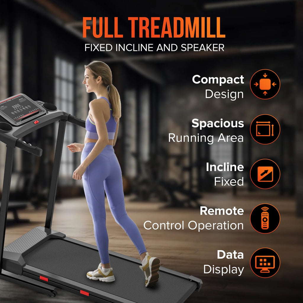 Cardio Flex Foldable Treadmill with Incline, Hand Rails, and Remote Control