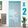 HYSENM 2 Pack Glitter String Curtains 39x79 inch Fringe Panels Room Divider Fly Screen for Home Dcor Door Windows Wedding Party Hotel Living Room
