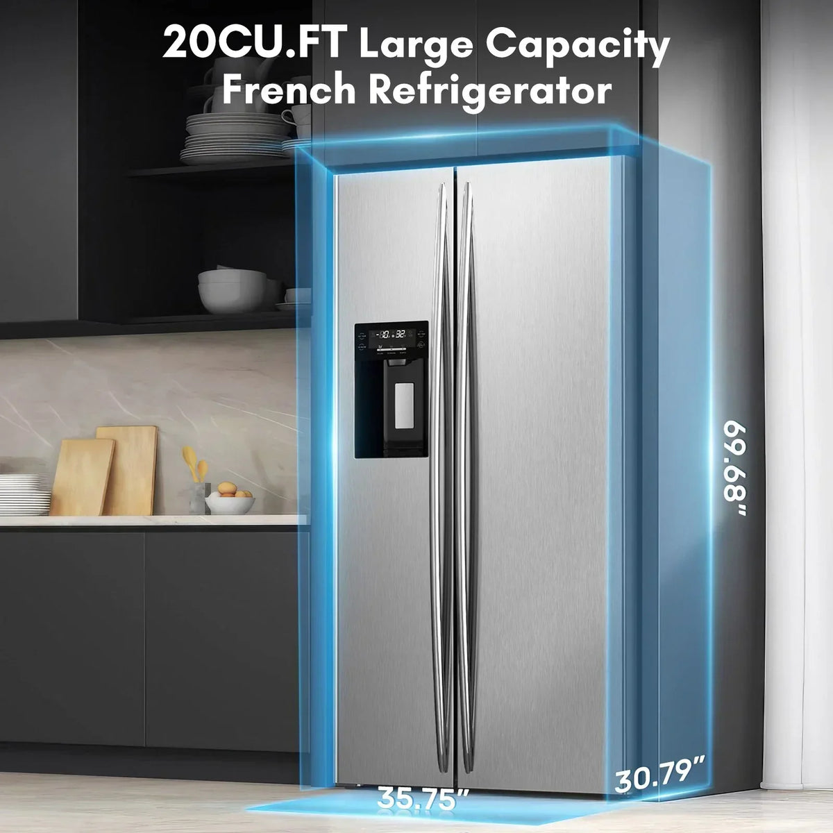 36 Side By Side 20.01 Cu. ft. Built-in Refrigerator with Freezer & Ice Maker Included
