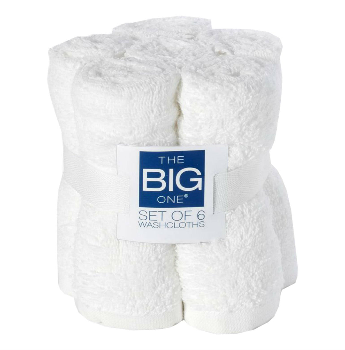 The Big One 6-Pack Solid Washcloths (White)