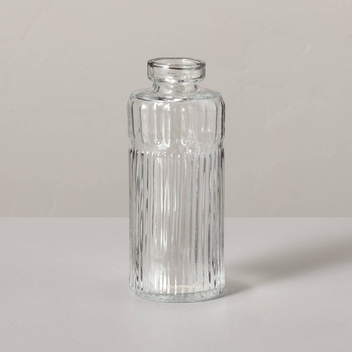 Medium Ribbed Clear Glass Bud Vase - Hearth & Hand with Magnolia