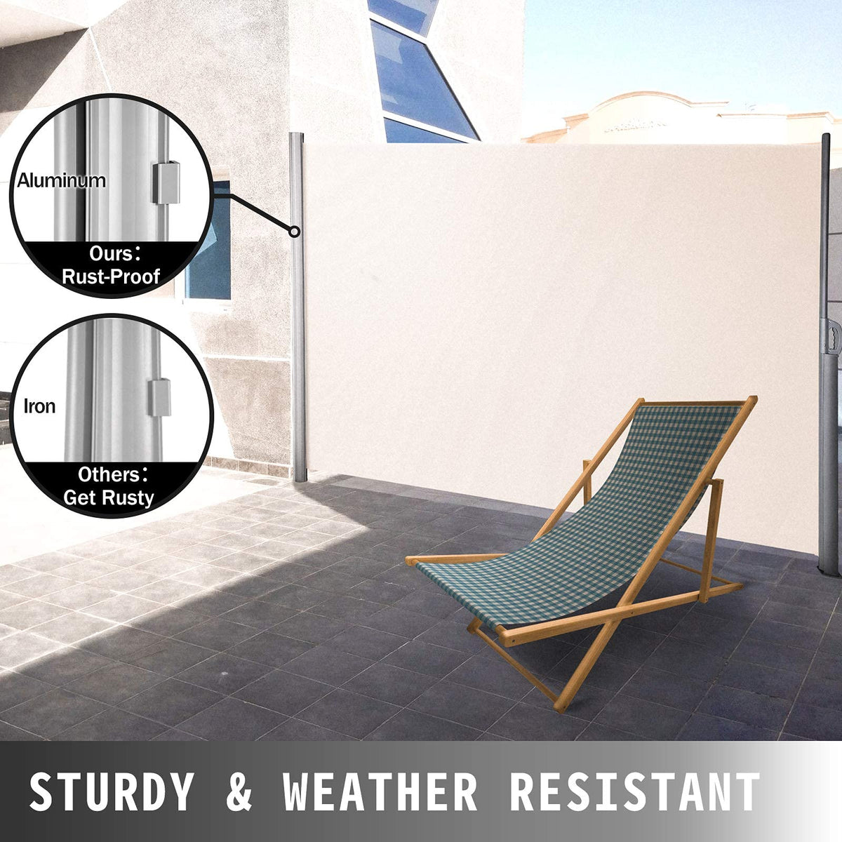 VEVOR Retractable Side Awning. Outdoor Privacy Screen