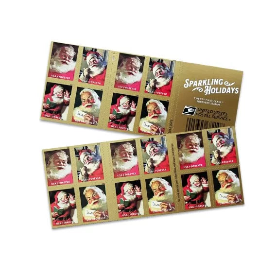 2018 Sparkling Holidays Forever Stamps -  First-Class Postage Booklet