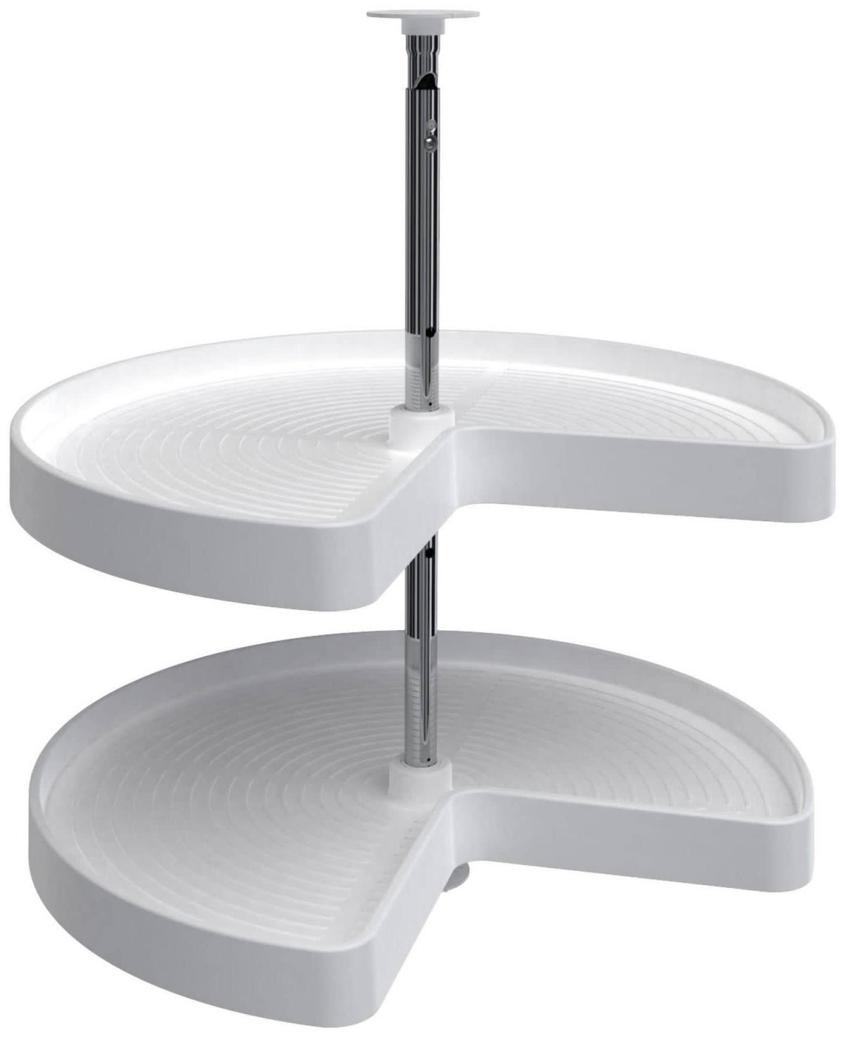Rev-A-Shelf 24 in White Polymer Kidney Lazy Susans 2-Shelf