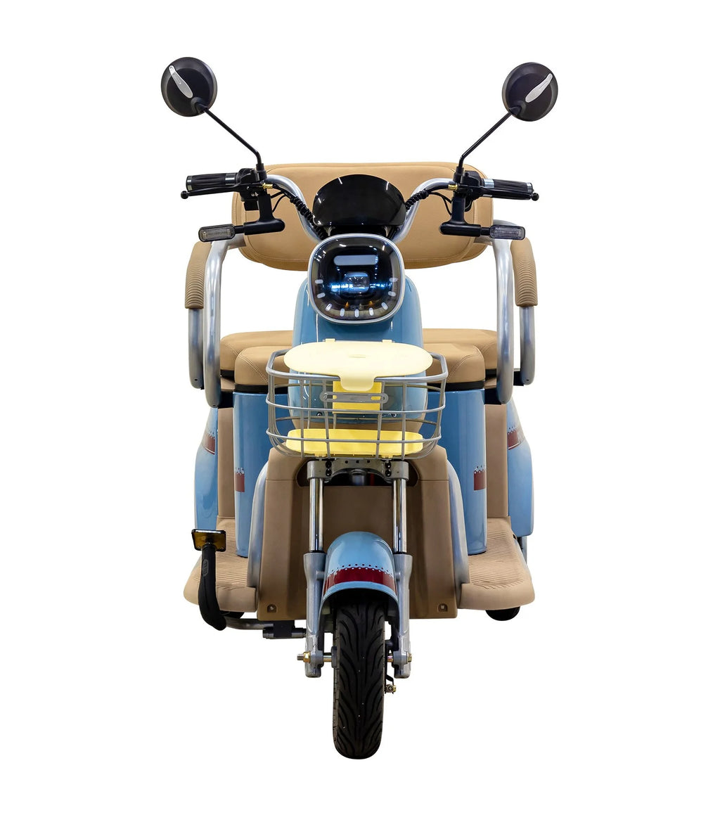 Massimo MGC E - Trike 3 - Wheel Electric Cart - 17 MPH, 2 - Seater Adult Scooter - Blue