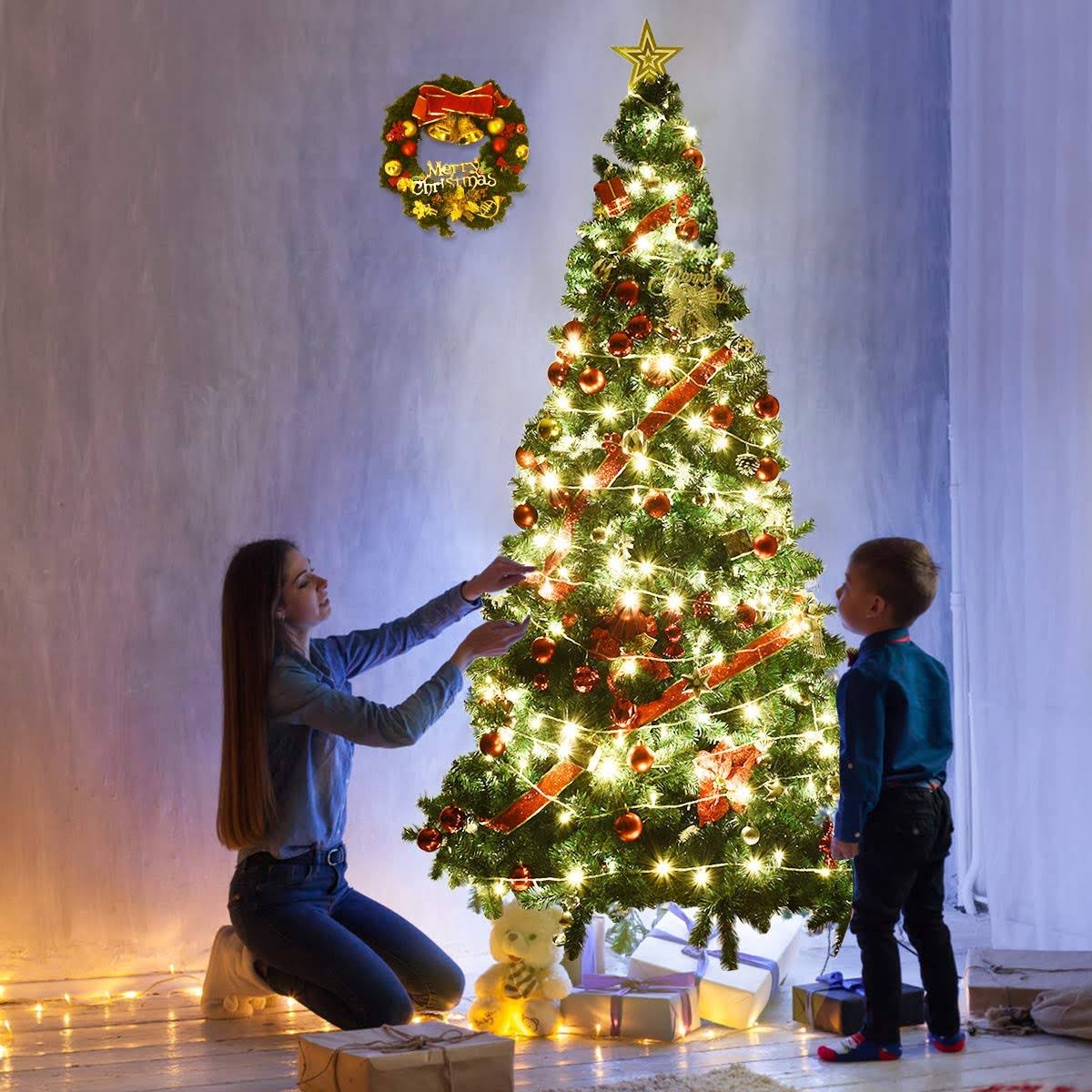 Nightcore Artificial, Xmas Pine Easy Assembly, Christmas Tree with Solid Metal Legs, Idea for Indoor and Outdoor Holiday Decoration, Green (5 ft),