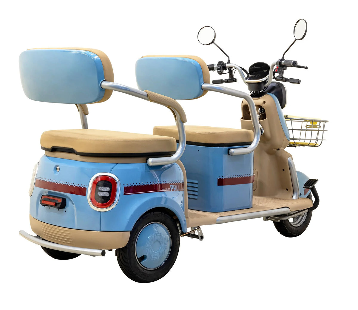 Massimo MGC E - Trike 3 - Wheel Electric Cart - 17 MPH, 2 - Seater Adult Scooter - Blue