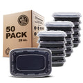 Freshware Meal Prep Containers 50 Pack 1 Compartment with Lids, Food Storage Containers, Bento Box, BPA Free, Stackable, Microwave/Dishwasher