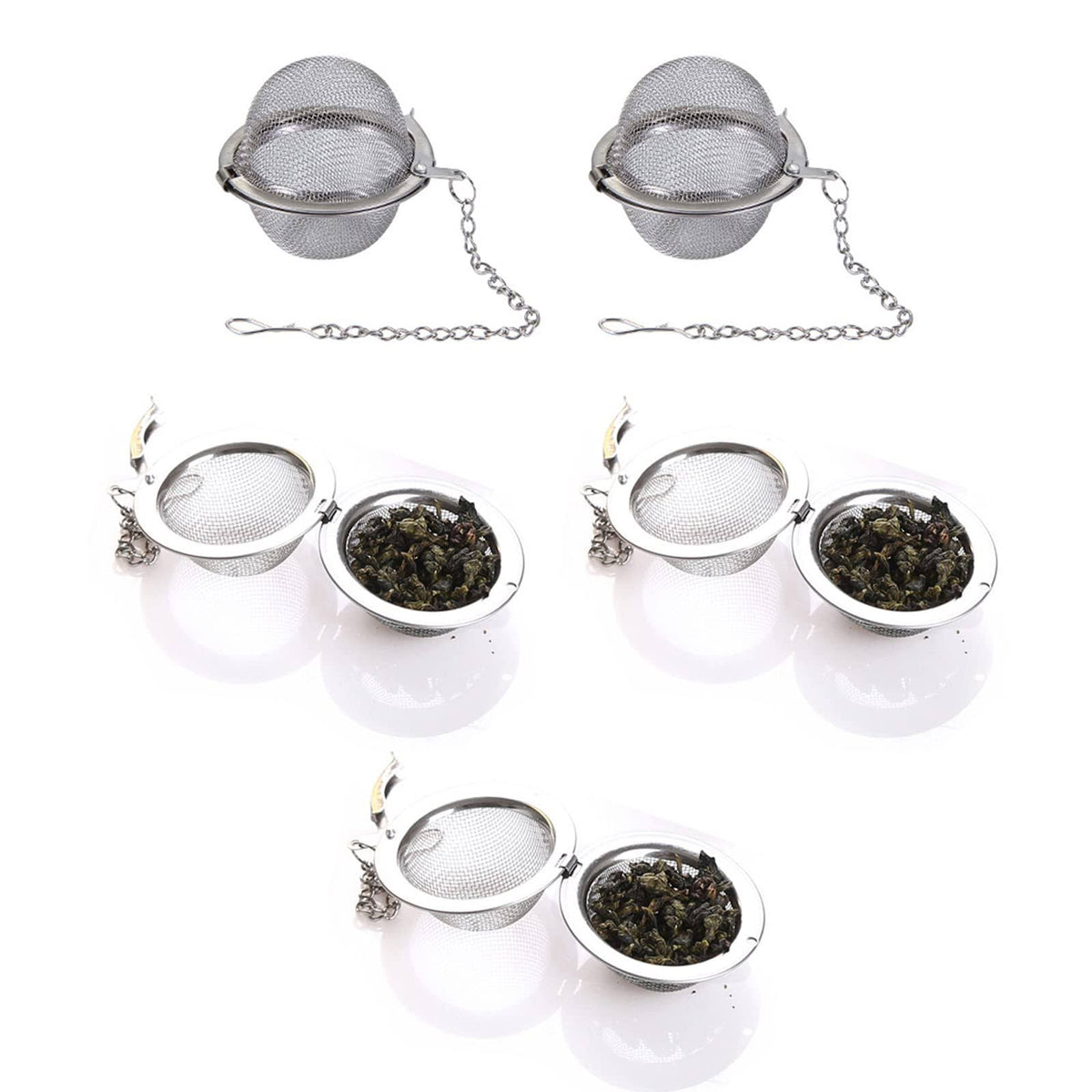 Oxt 5pcs Tea Infuser, Upgraded Tea Strainer, Premium Tea Infusers for Loose Tea, Tea Steeper, Tea Ball for Tea Flavoring Herbal Spices Seasonings