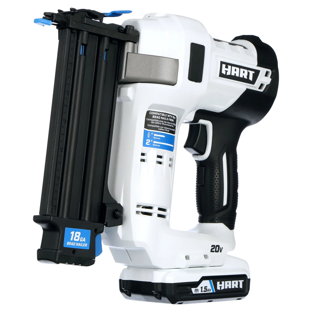HART 20 - Volt Nailing Kit W/HART 20V 18G Brad Nailer Kit, HART 20V 6 - 1/2" Circular Saw, & HART Impact Work Gloves