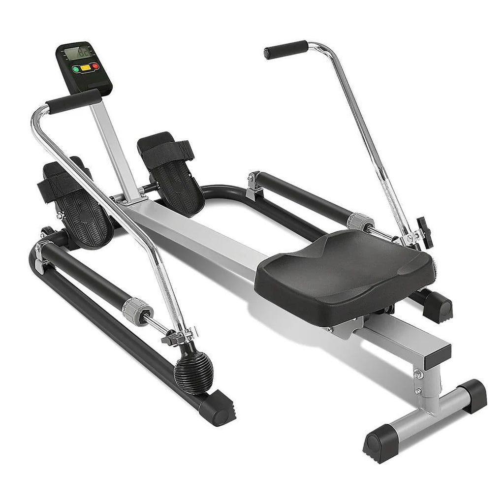 290 lb Rowing Machine, Hydraulic Machine Rower with 12 Level Adjustable Resistance and LCD Monitor, Exercise Equipment for Home Fitness Full Body Workout Cardio Training