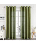 Kate Aurora Artisan Lightweight Transparent Faux Silk Sheer Grommet Single Curtain Panel - Green