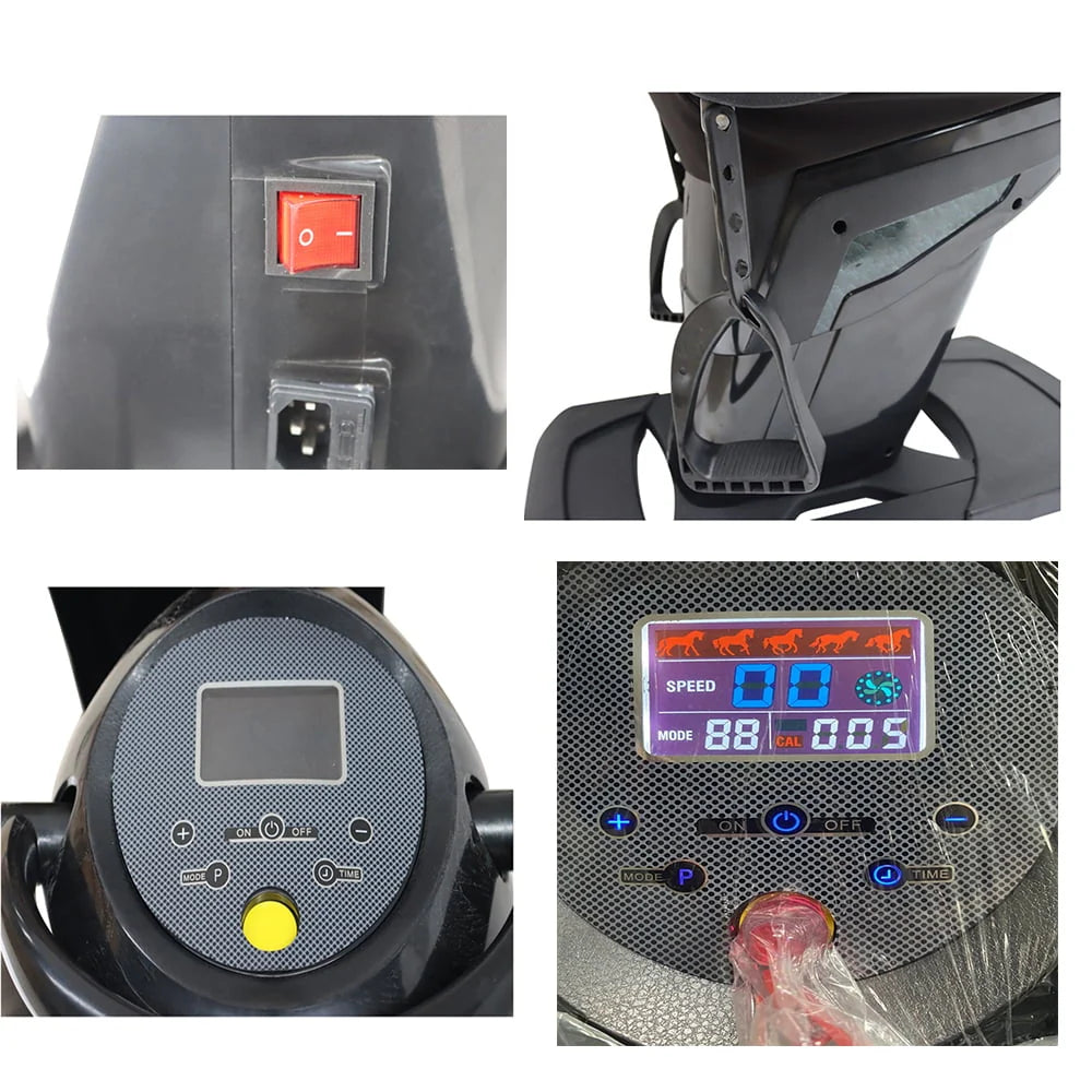EQCOTWEA Electric Horse Riding Machine Abdominal Exercise Fitness Equipment Black