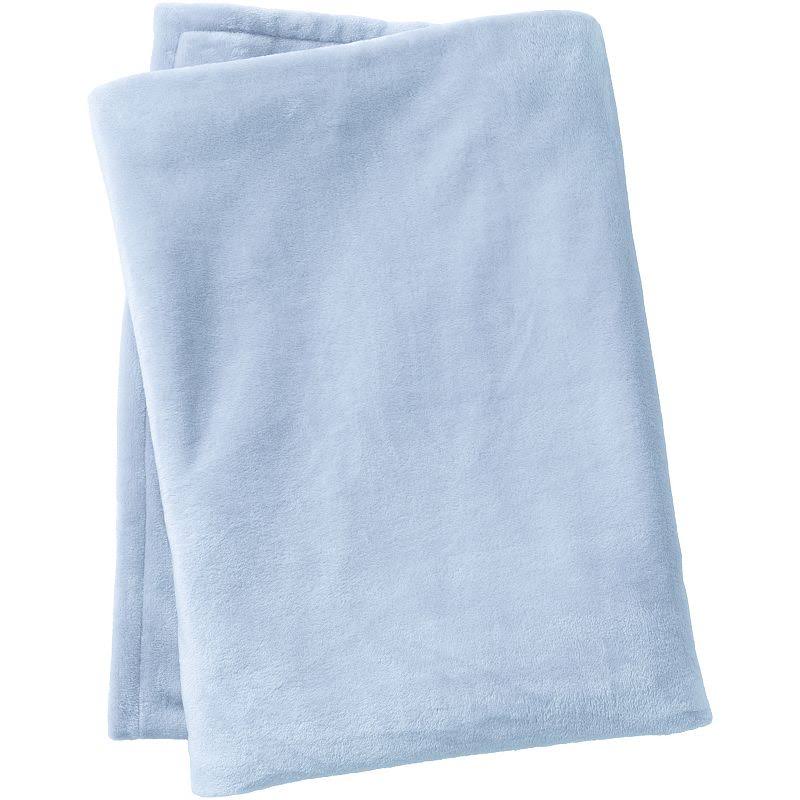 Lands' End Cozy Plush Fleece Throw Blanket, Size: Regular No Sz, Blue