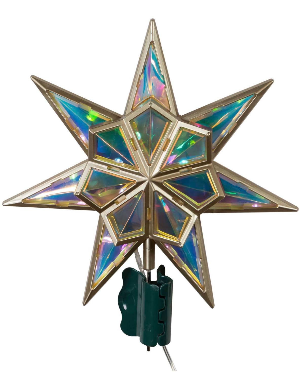 Kurt Adler 11.5-inch 21-Light 7 Point LED Iridescent Star Tree Topper