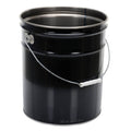 Vestil PAIL-STL-RI Black Open Head Steel Pail 5 Gal