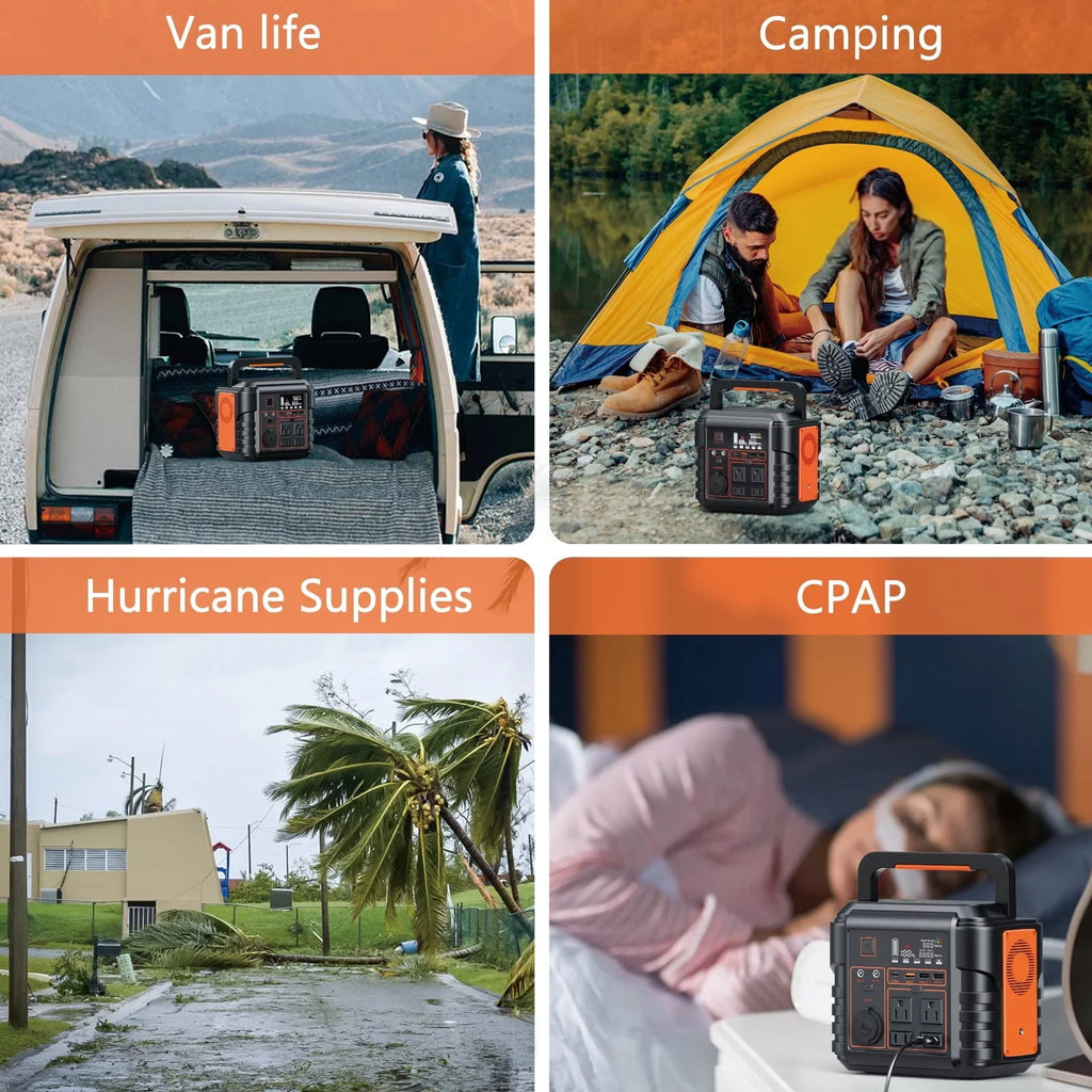Prymax Portable Power Station 300W (Peak 600W), Solar Generator, Backup Battery Supply W/ AC Outlet for Home Blackout, Camping, Travel, CPAP