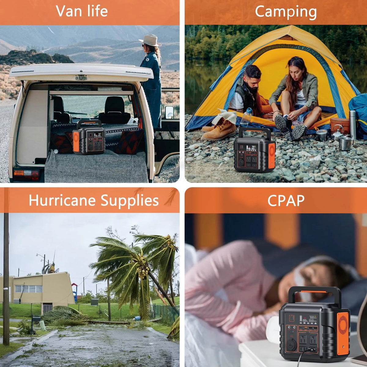 Prymax Portable Power Station 300W (Peak 600W), Solar Generator, Backup Battery Supply W/ AC Outlet for Home Blackout, Camping, Travel, CPAP