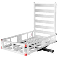 Costway 50'' x 29.5'' Aluminum Cargo Carrier with Ramp Hitch - Mounted Mobility Carrier Hauler