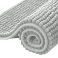 Subrtex Bathroom Rugs Chenille Bath Rug Soft Short Plush Bath Mat Soft Shower Mat Water Absorbent Shower Mat Quick Dry Machine Washable(Light Gray