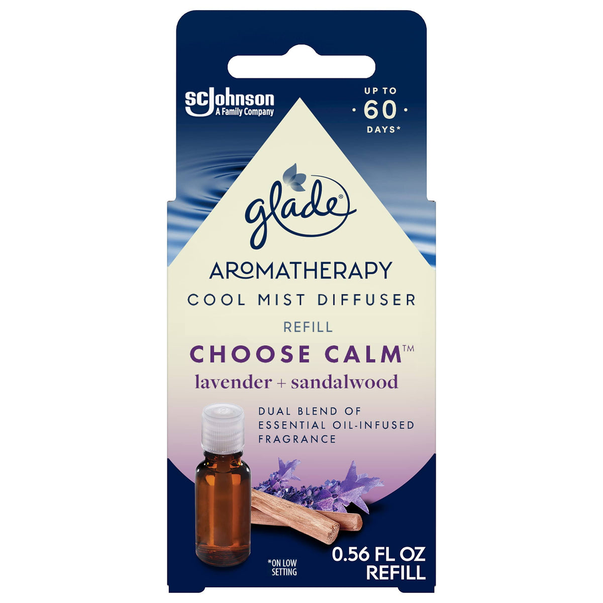 Glade Essential Oil Diffuser Refill, Choose Calm Scent - 0.56 fl. oz