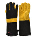 G & F 8115 Premium Grain Leather Gloves, BBQ Gloves, Grill Gloves, Fireplace Gloves, Cotton Lining with 14.5-Inch Extra Long Sleeve