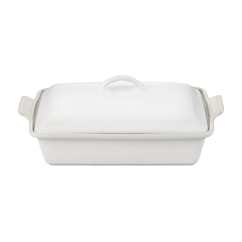 Le Creuset Heritage Rectangular Casserole | Stoneware Matte White, 4 qt.