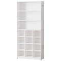 Lauren White Shoe Cabinet with Side Hooks 24 Pair Freestanding Shoe Rack Storage Organizer for Hallway Closet Entryway
