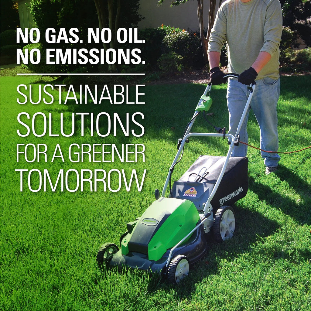 Greenworks 13 Amp 21 - Inch Corded Electric Walk - Behind Push Lawn Mower, 25112