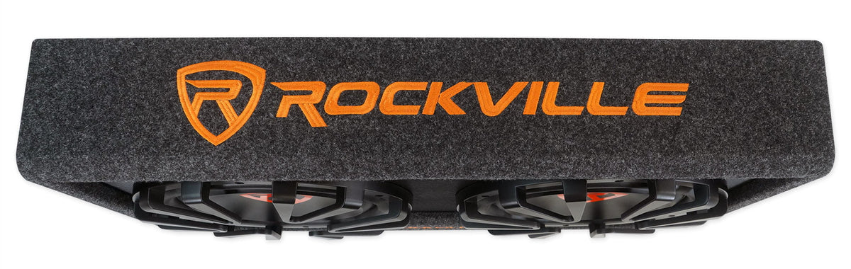 Rockville RG212CA 2000w Dual 12 in Vented Powered Car Subwoofer Enclosure+Amp Kit