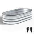 Lanxu Galvanized Raised Garden Bed, 0.6mm Thickness, 4x2x1ft, Breathable Side Vents Metal Garden Planter for Vegetables Flowers Herbs